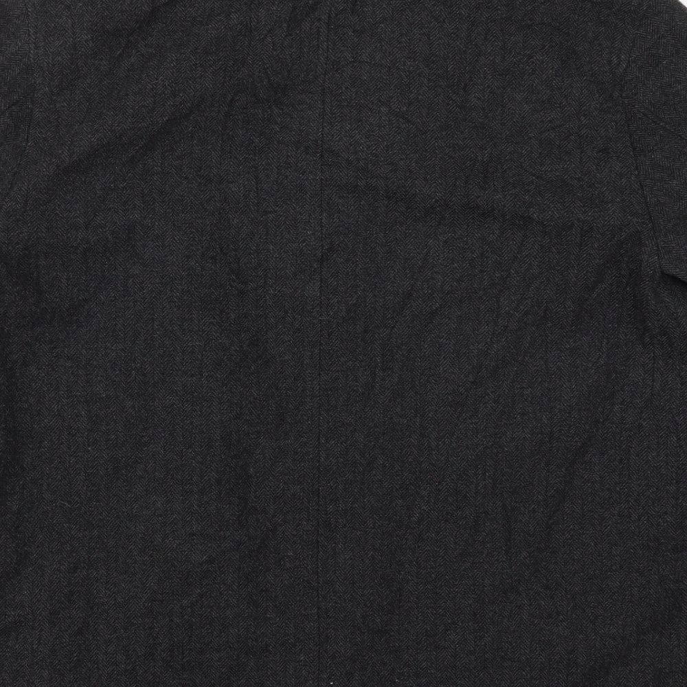 Marks and Spencer Mens Grey Herringbone  Jacket Coat Size XL  Zip