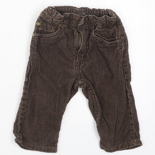 H&M Boys Brown  Cotton Capri Trousers Size 9 Months  Button