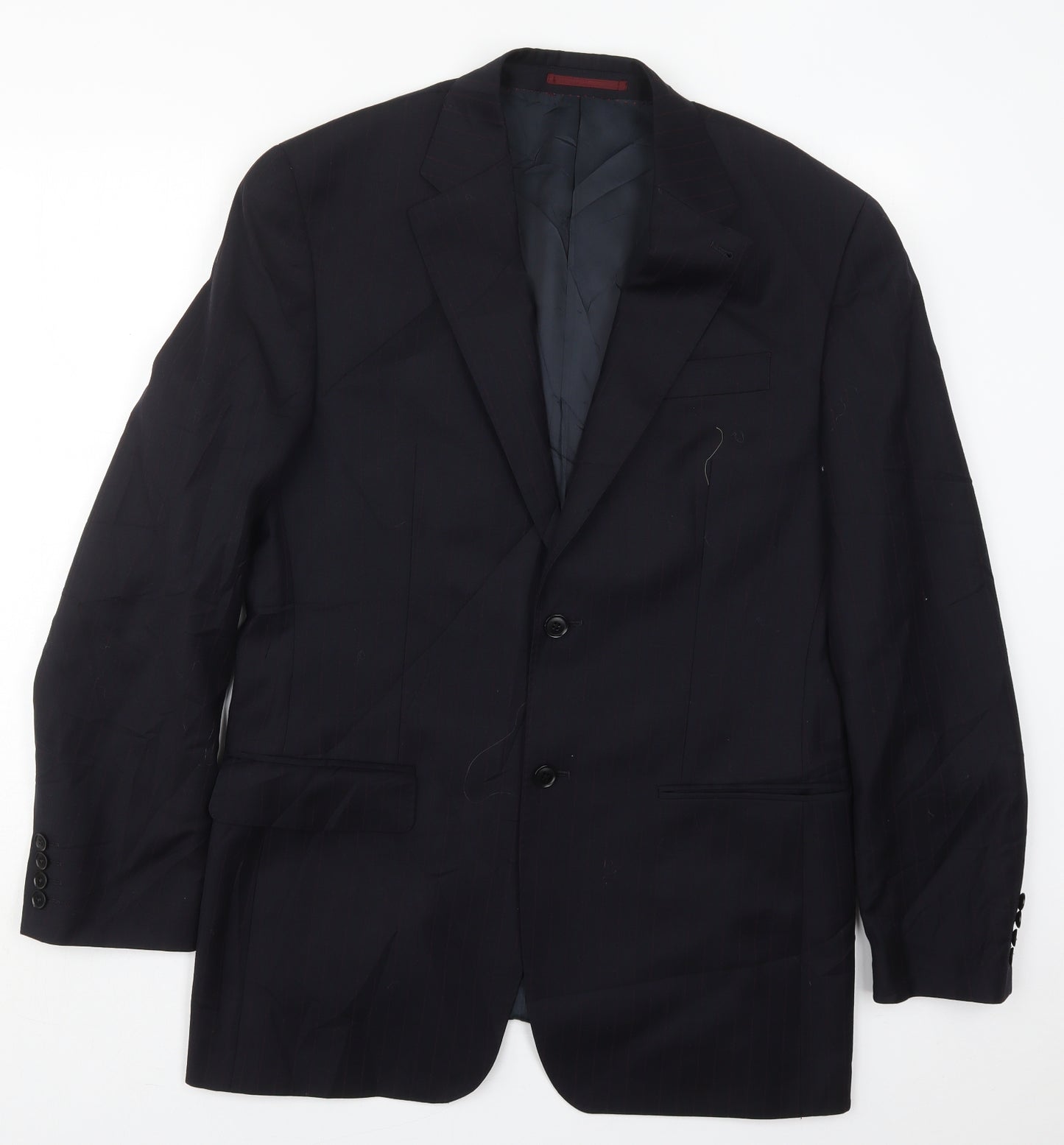 NEXT Mens Blue Striped Wool Jacket Suit Jacket Size 40