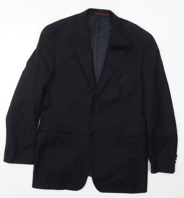 NEXT Mens Blue Striped Wool Jacket Suit Jacket Size 40