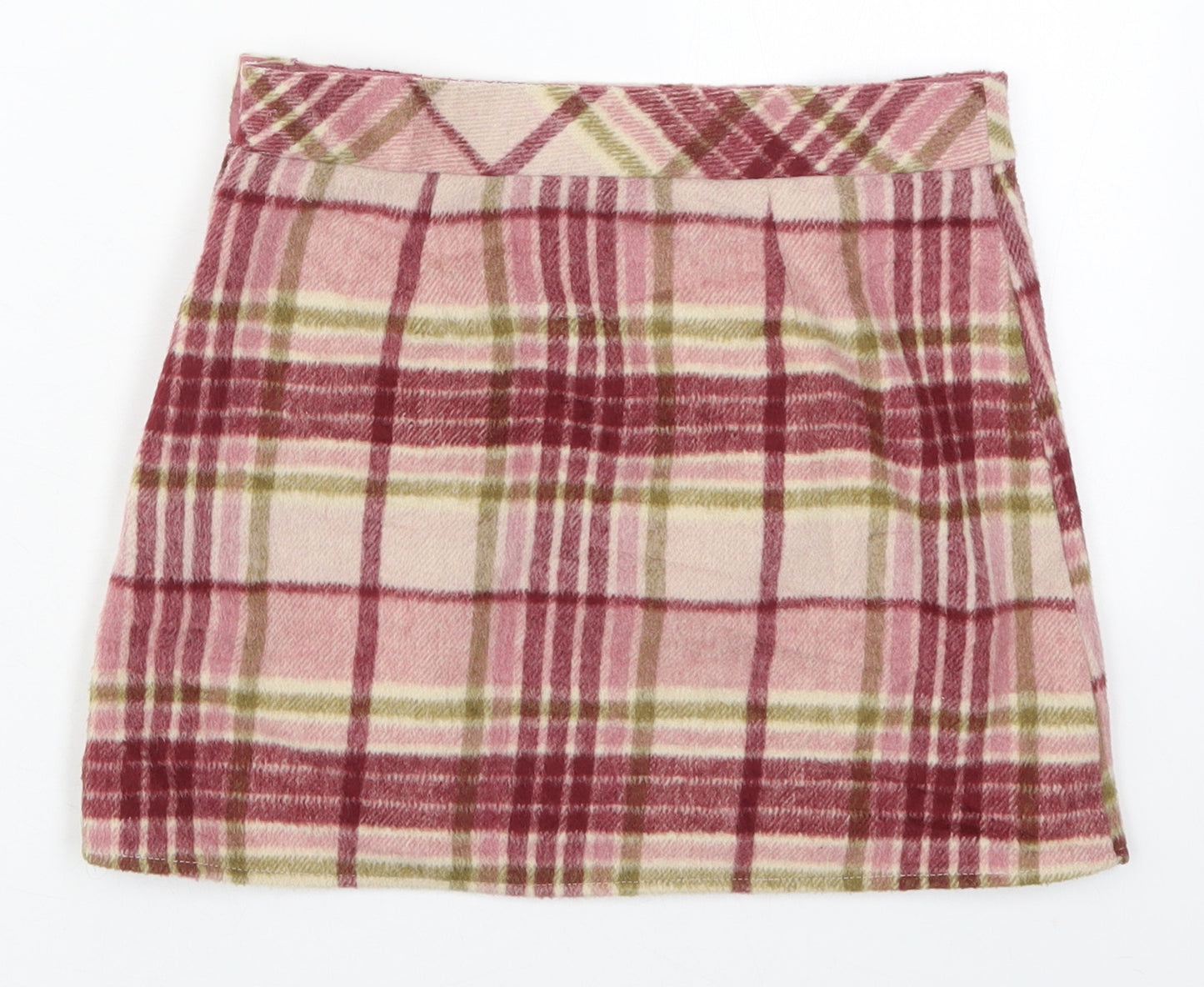 Nutmeg Girls Pink Check Polyester Mini Skirt Size 9-10 Years  Regular Zip