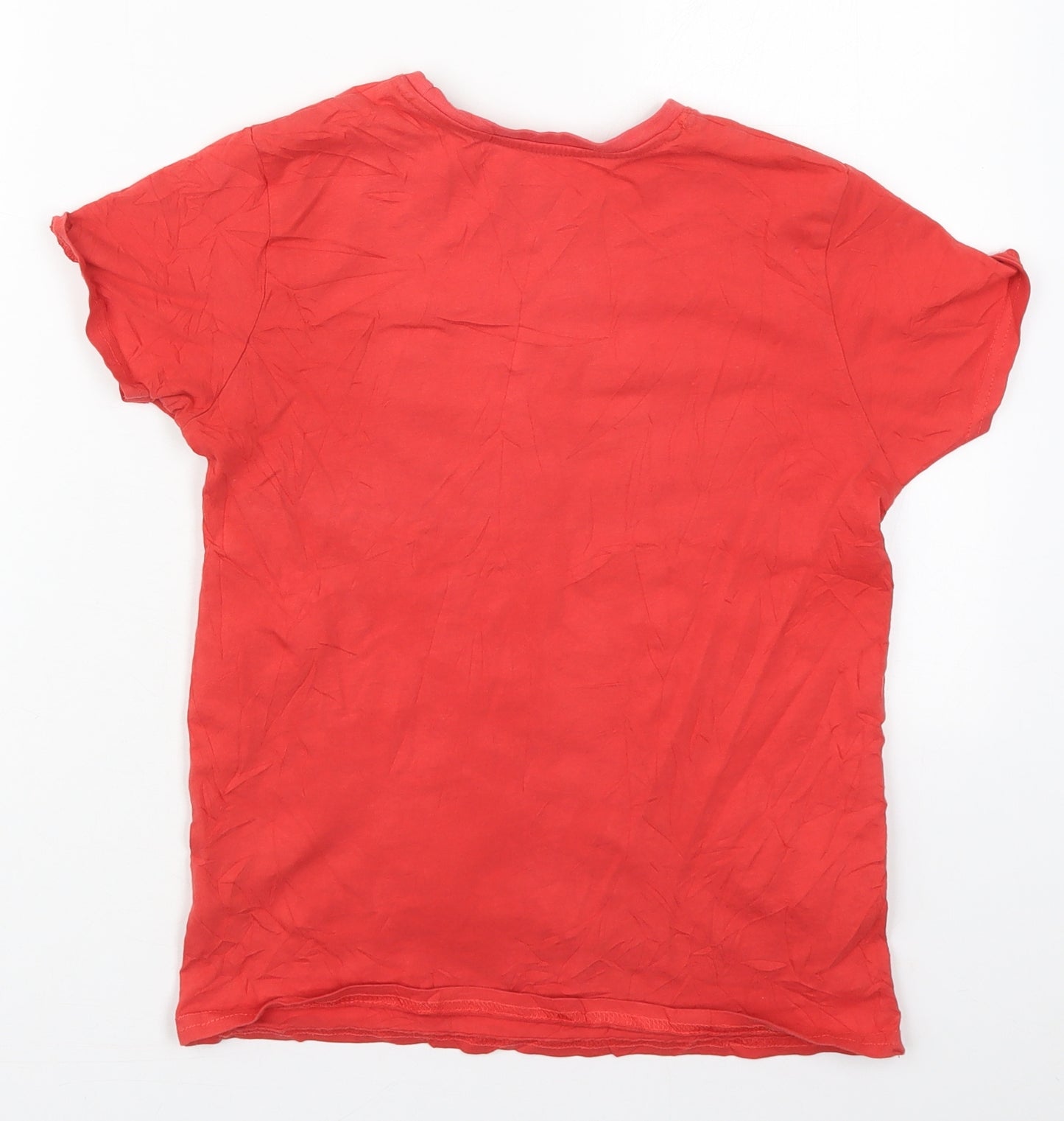 Primark Boys Red  Cotton Basic T-Shirt Size 9-10 Years Crew Neck Pullover - Surfers Paradise