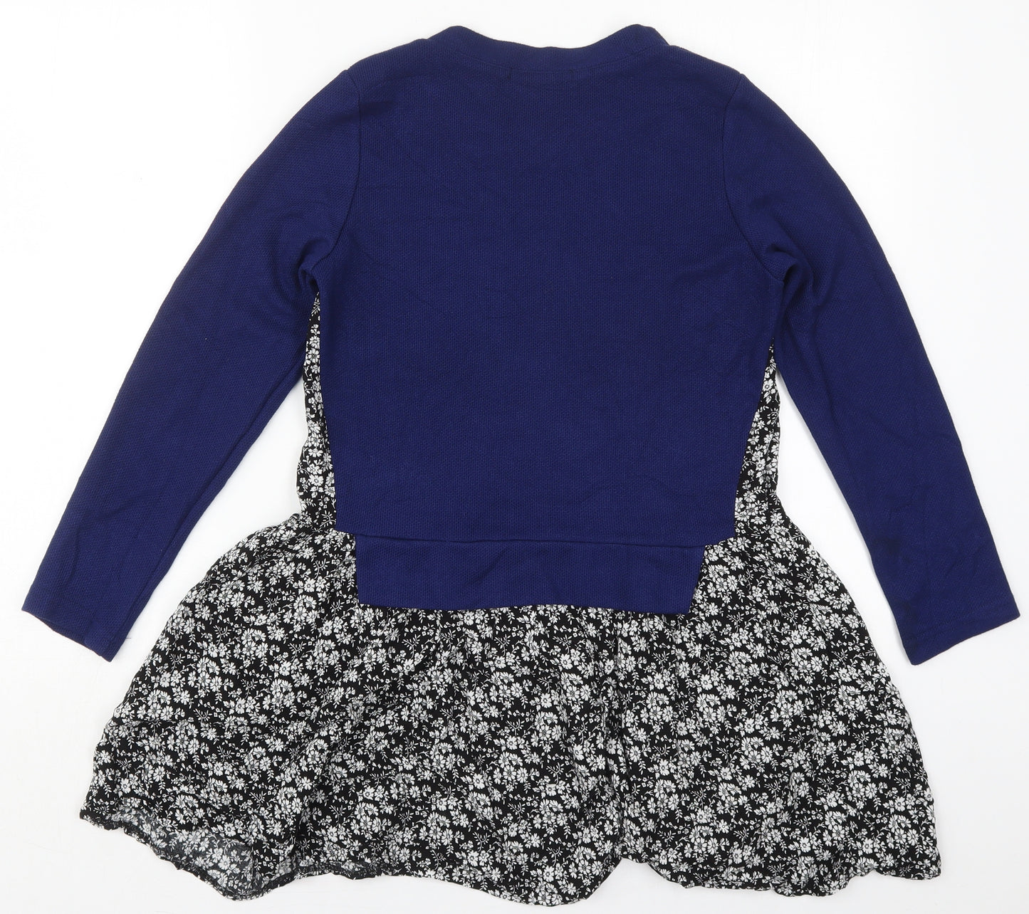PANDORA Womens Blue Crew Neck Floral Acrylic Pullover Jumper Size M