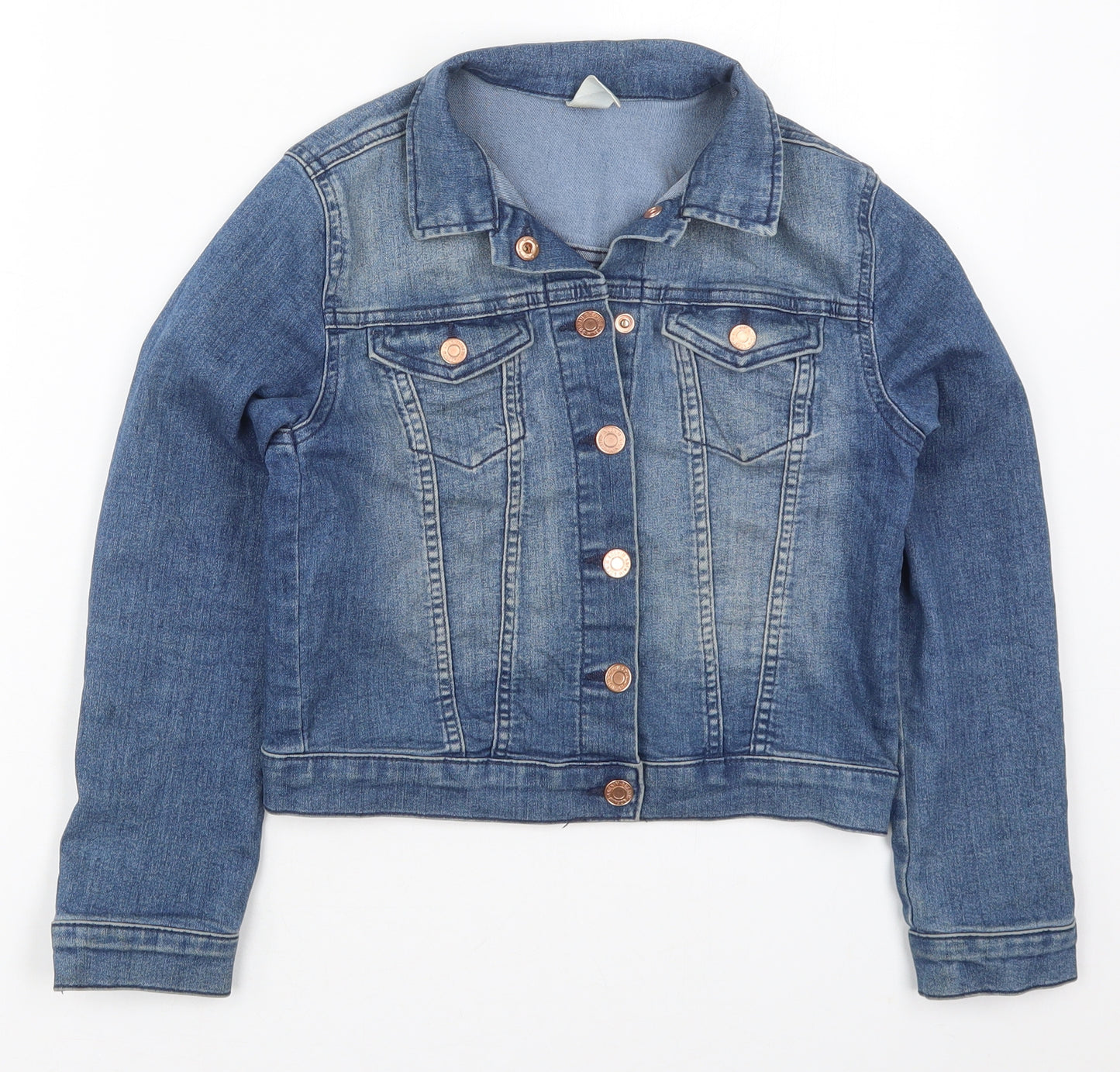H&M Girls Blue   Jacket  Size 10 Years  Button