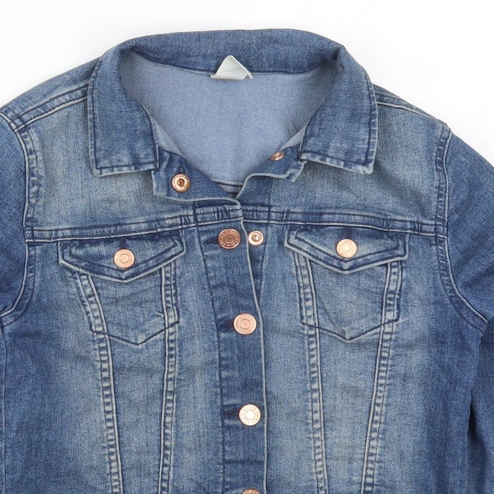 H&M Girls Blue   Jacket  Size 10 Years  Button