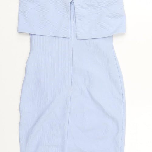 New Look Womens Blue  Polyester Mini  Size 10  Square Neck Zip