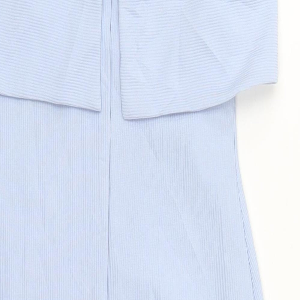 New Look Womens Blue  Polyester Mini  Size 10  Square Neck Zip