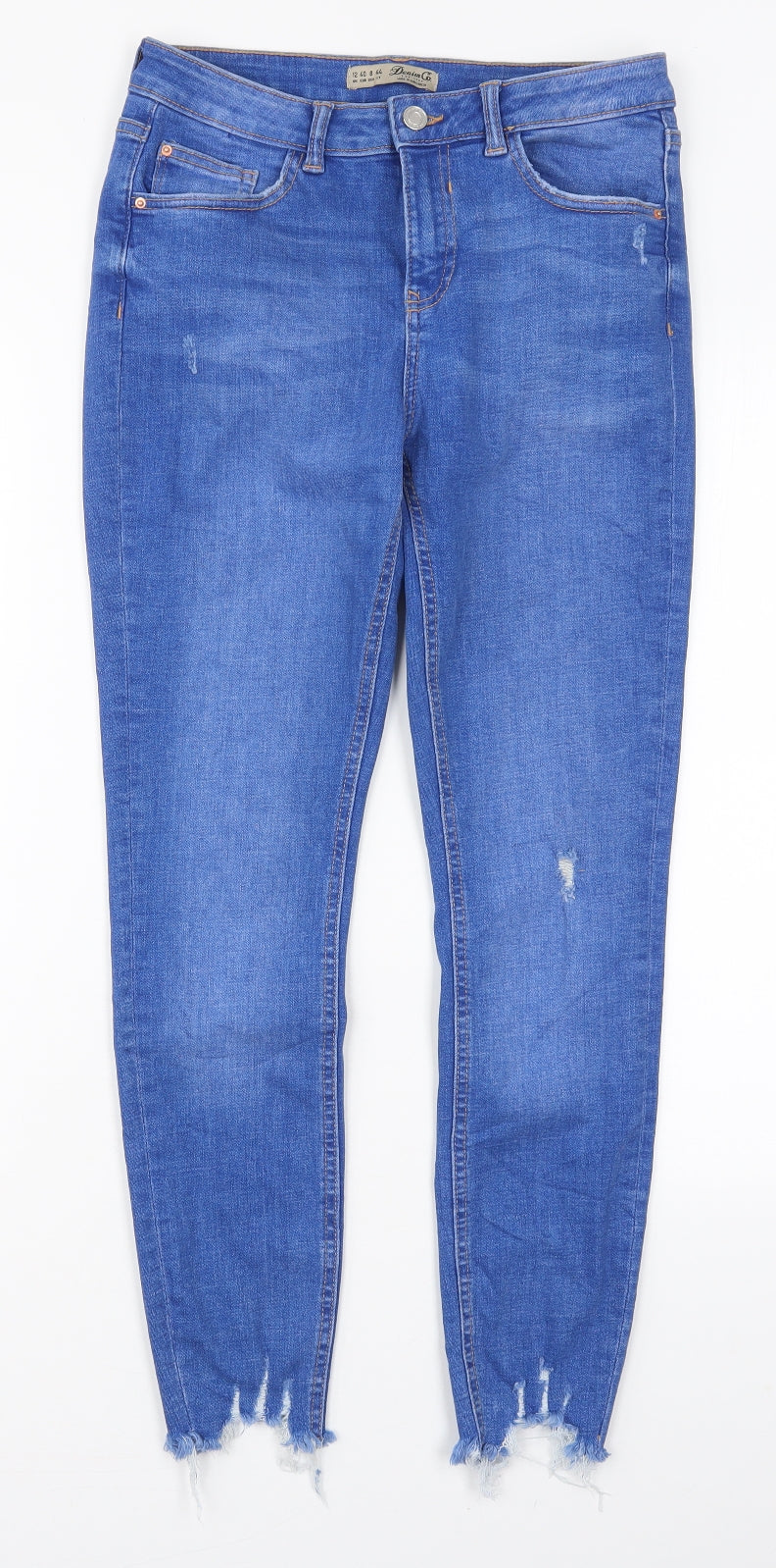 Denim Co Womens Blue  Cotton Skinny Jeans Size 12 L28 in Regular Button