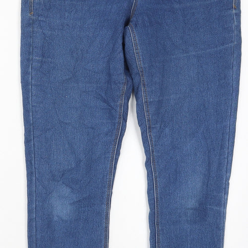 Dorothy Perkins Womens Blue  Cotton Skinny Jeans Size 10 L25 in Regular Button