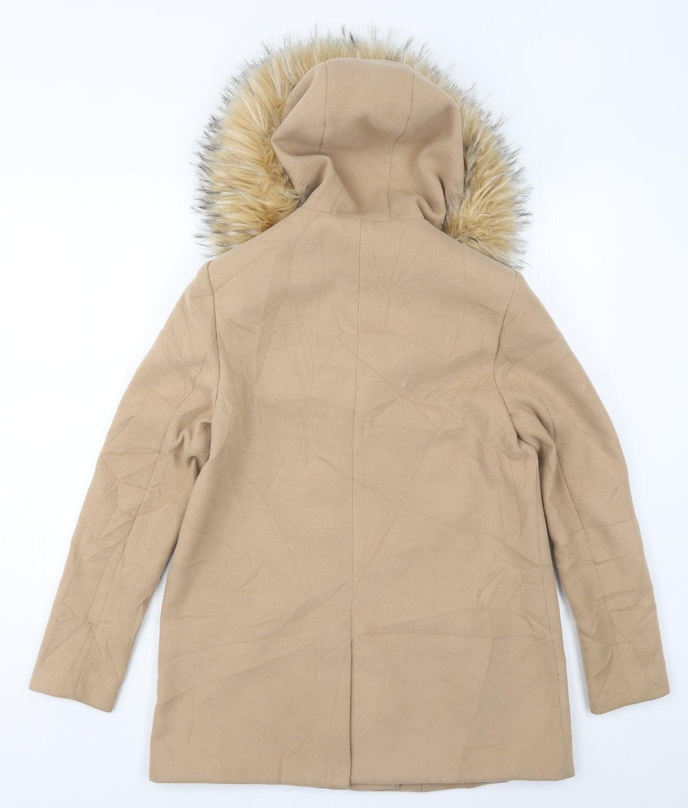 River Island Womens Beige   Pea Coat Coat Size 10  Zip