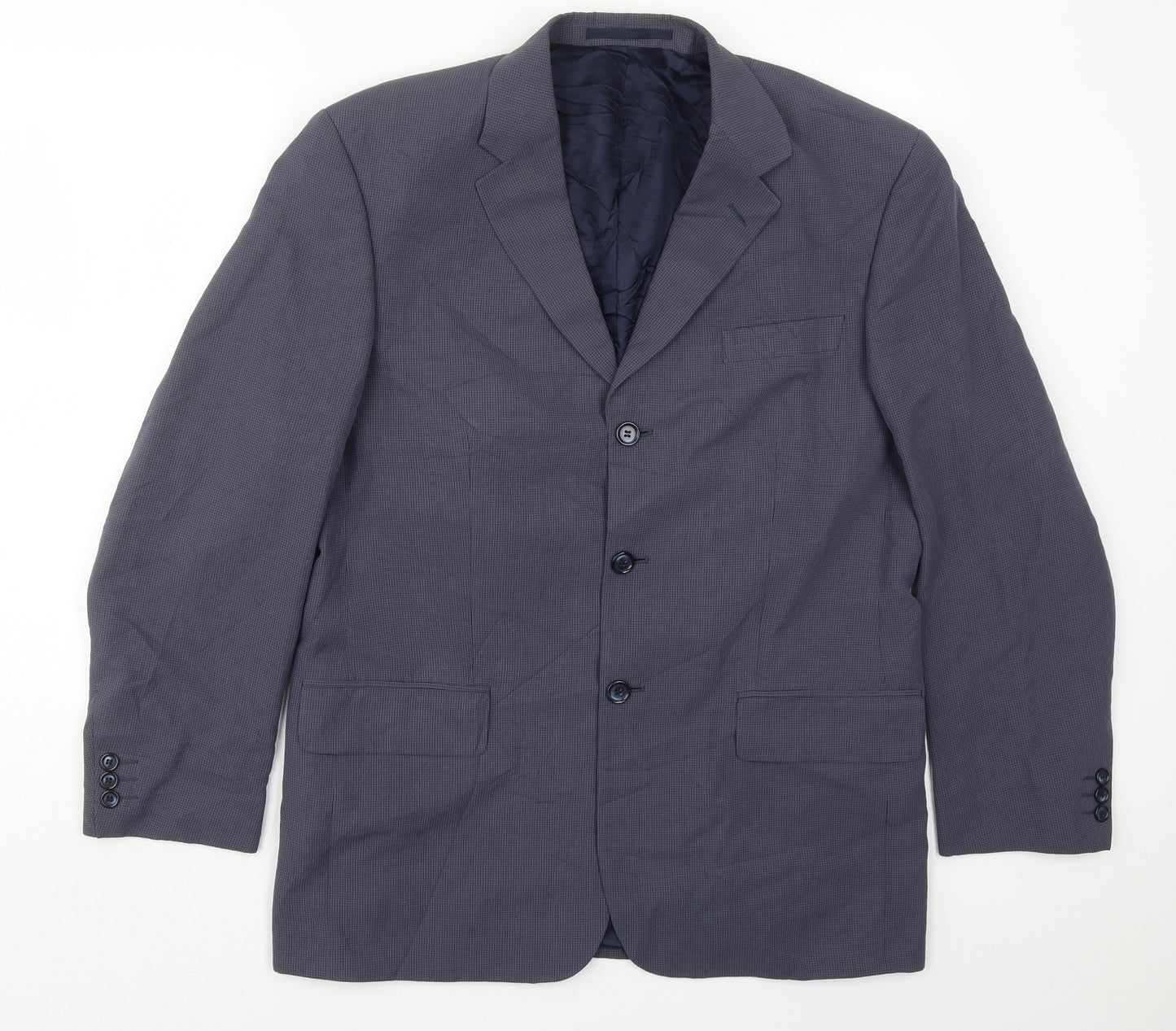 Ultimo Mens Blue Check Viscose Jacket Suit Jacket Size 40