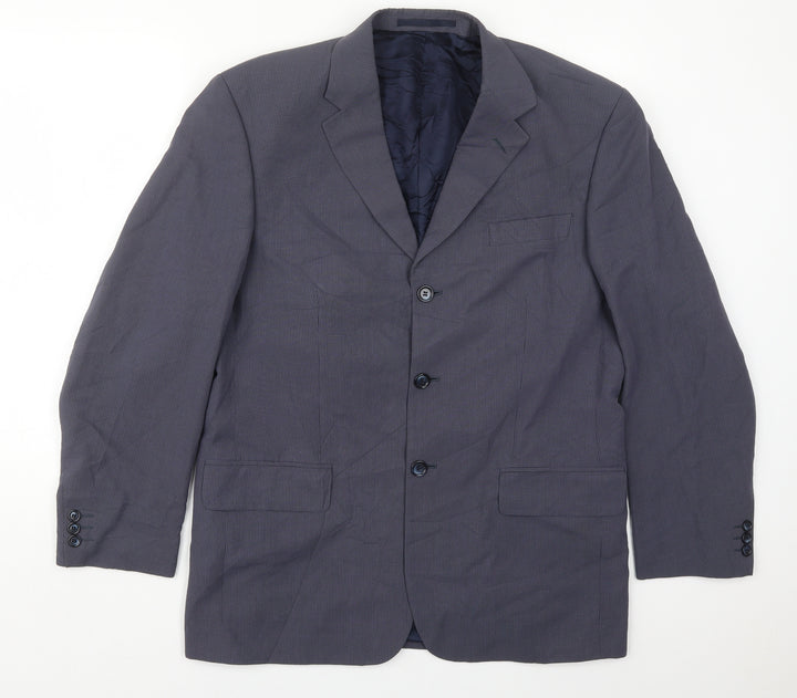 Ultimo Mens Blue Check Viscose Jacket Suit Jacket Size 40