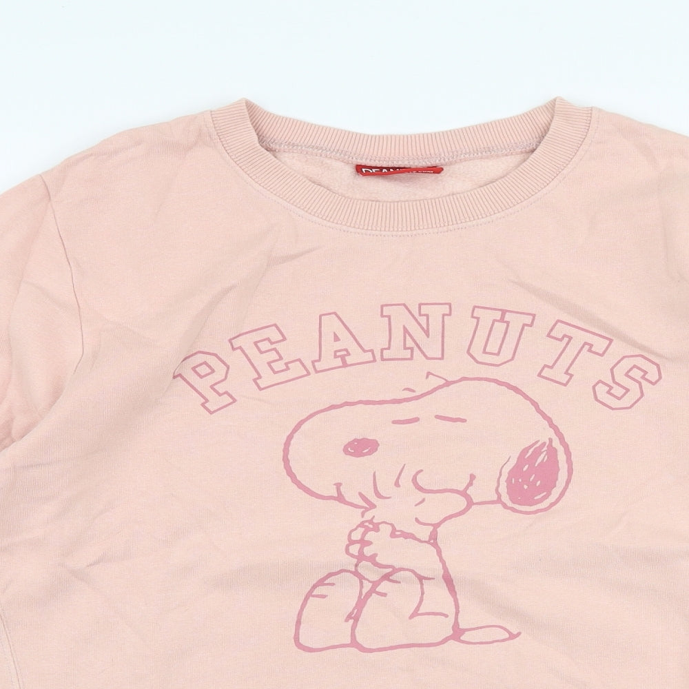 TU Womens Pink  Cotton Pullover Sweatshirt Size 10  Pullover - Peanuts