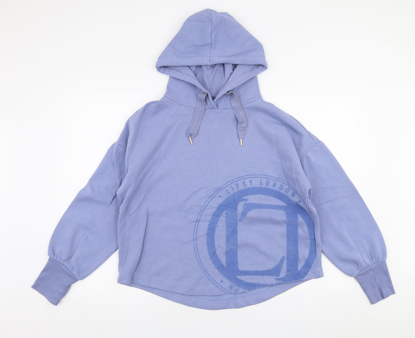 Lipsy Womens Purple  Cotton Pullover Hoodie Size M  Pullover