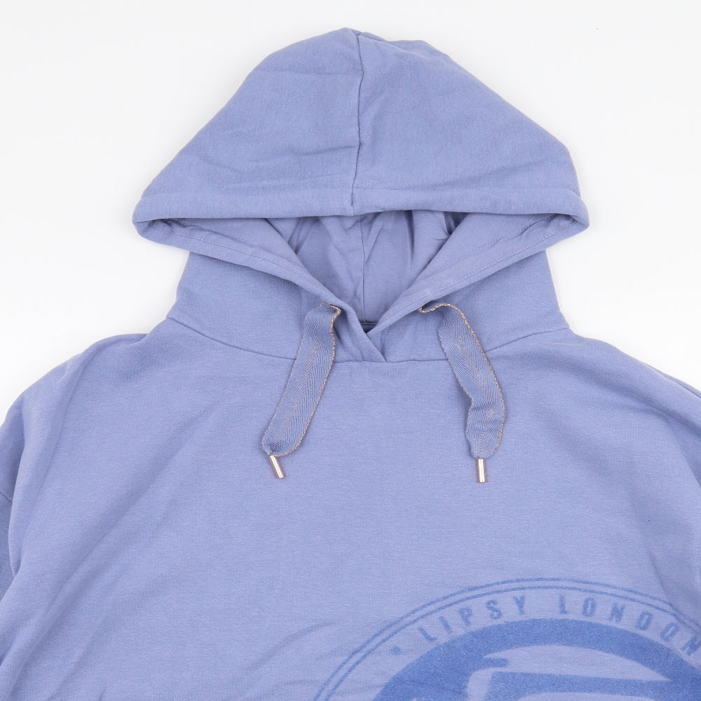 Lipsy Womens Purple  Cotton Pullover Hoodie Size M  Pullover