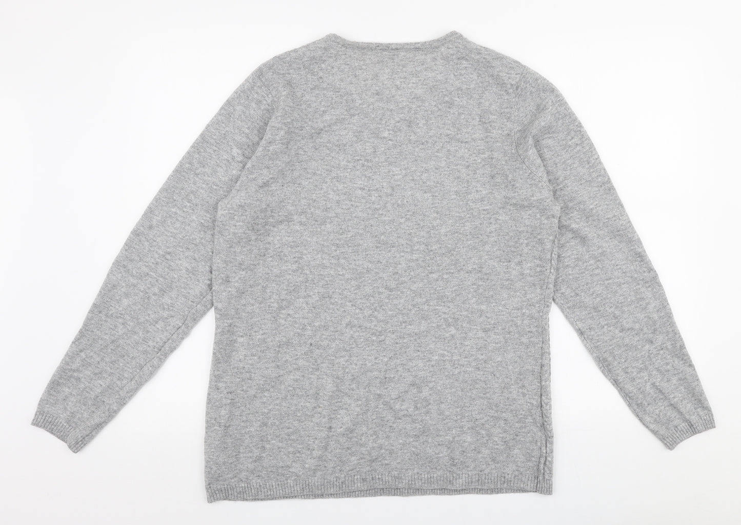 Preworn Womens Grey Round Neck  Polyester Pullover Jumper Size M