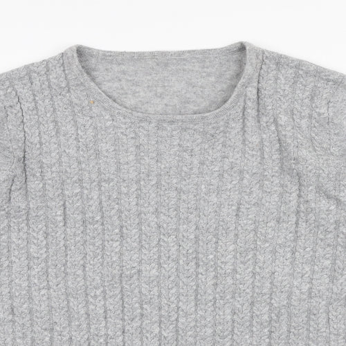 Preworn Womens Grey Round Neck  Polyester Pullover Jumper Size M