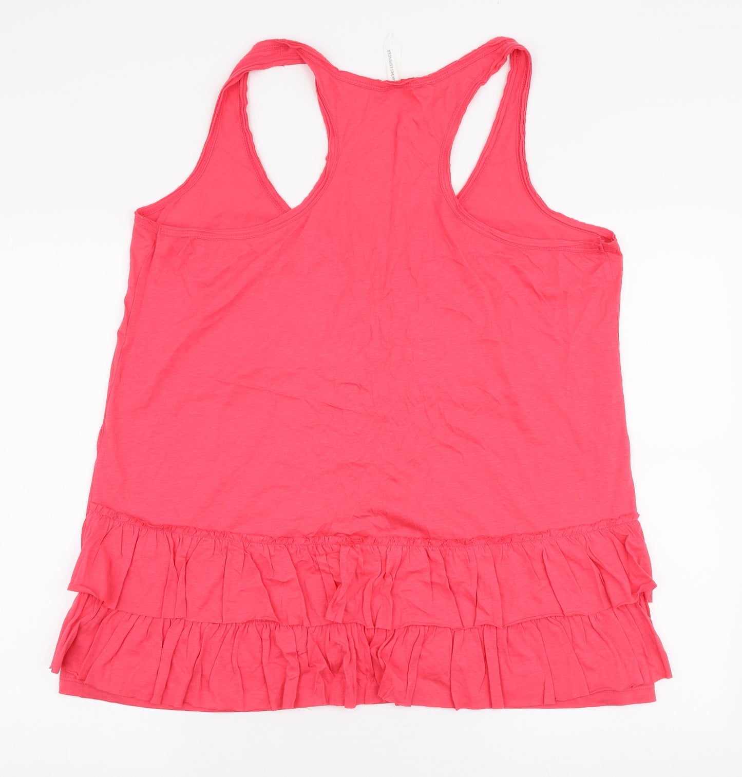 Marks and Spencer Womens Pink  Cotton Camisole Blouse Size 18 Round Neck