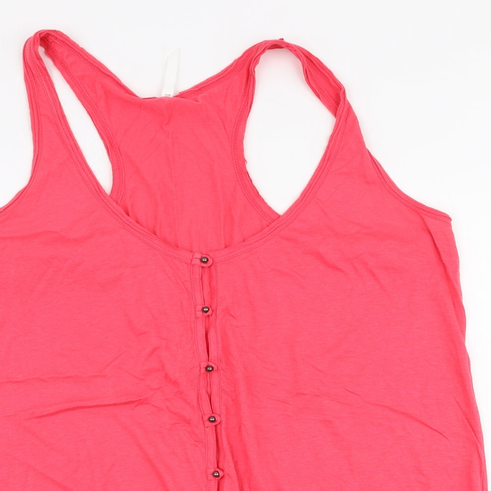 Marks and Spencer Womens Pink  Cotton Camisole Blouse Size 18 Round Neck