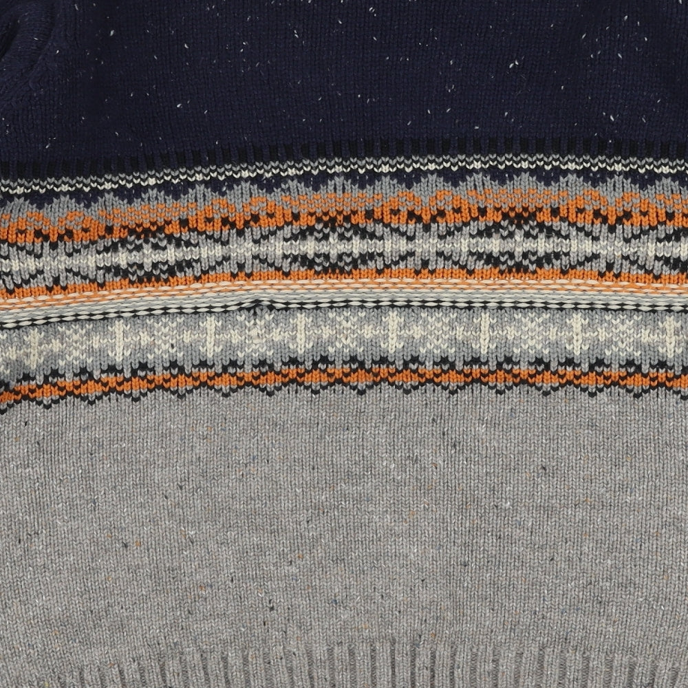 Tokyo Laundry Mens Multicoloured Round Neck Fair Isle Acrylic Pullover Jumper Size L