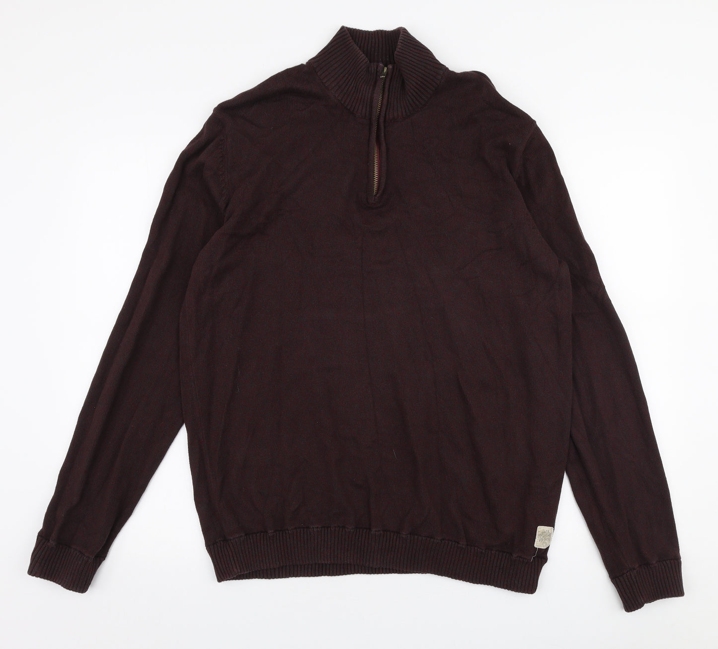 JACK & JONES Womens Red High Neck  Cotton Pullover Jumper Size XL