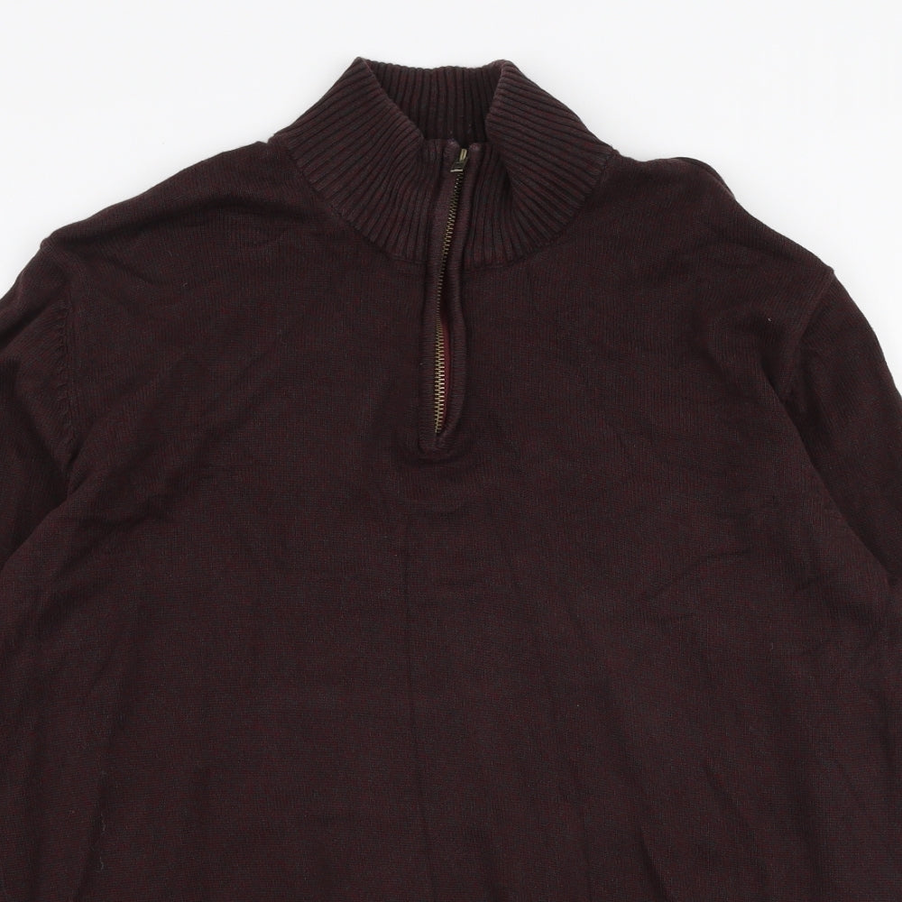 JACK & JONES Womens Red High Neck  Cotton Pullover Jumper Size XL