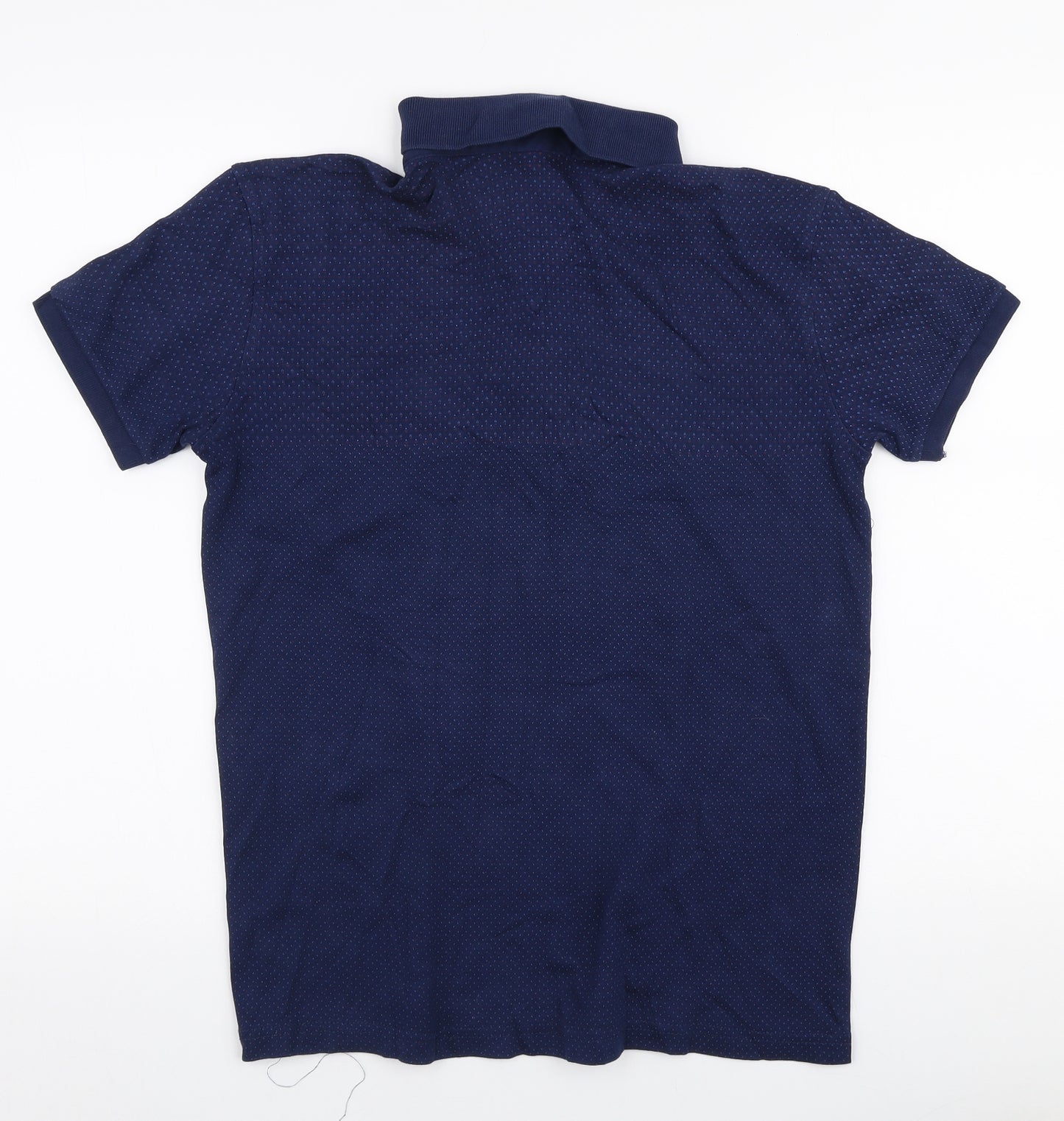 Ralph Lauren Mens Blue Geometric Cotton  Polo Size M Collared Button