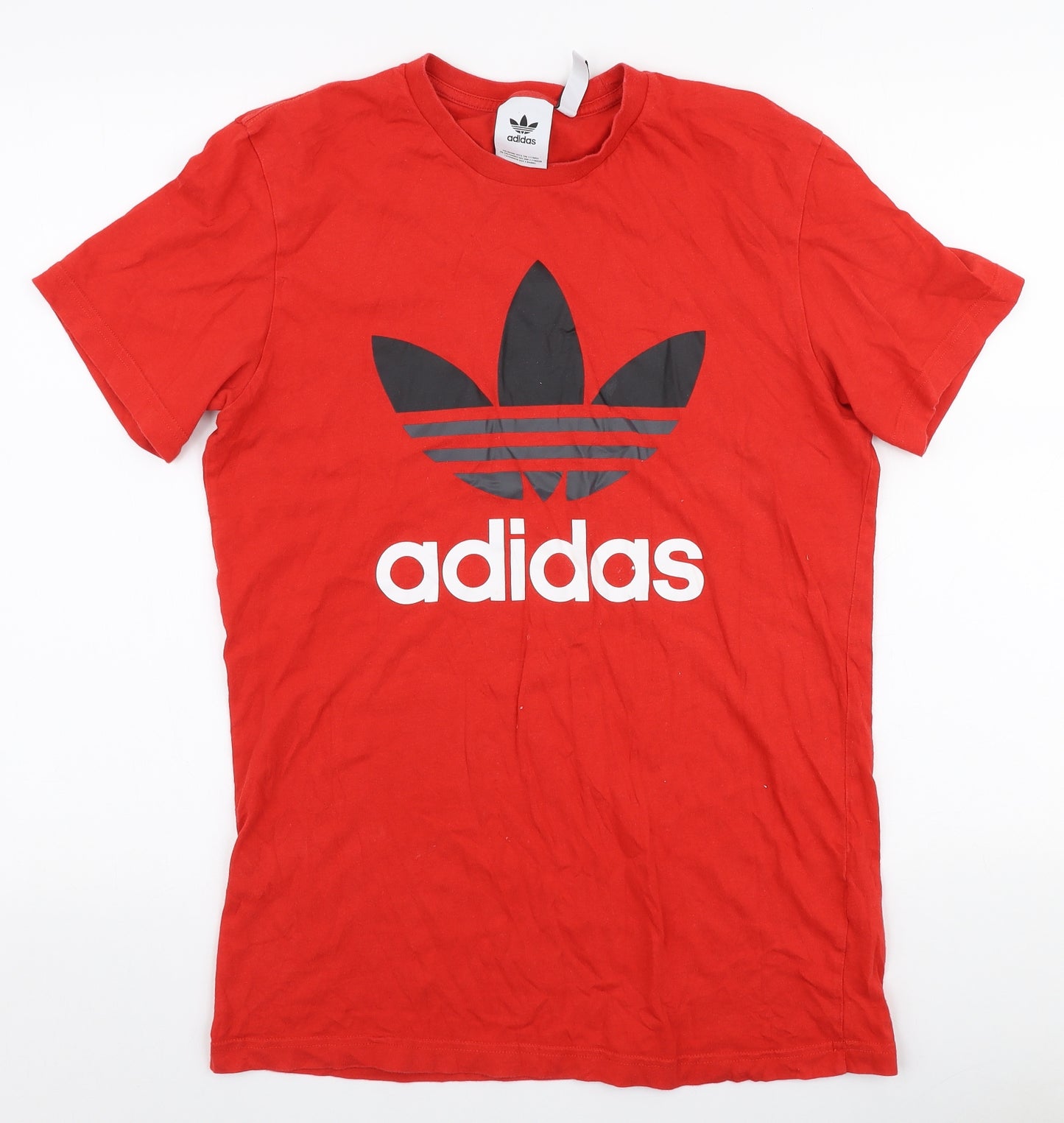 adidas Mens Red  Cotton  T-Shirt Size M Round Neck