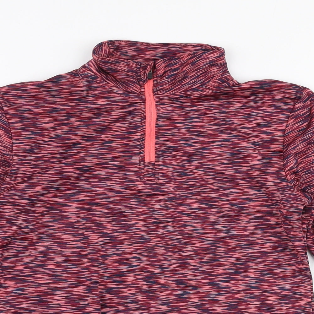 Crivit Girls Pink Striped Polyester Pullover Sweatshirt Size 9-10 Years  Zip - Activewear
