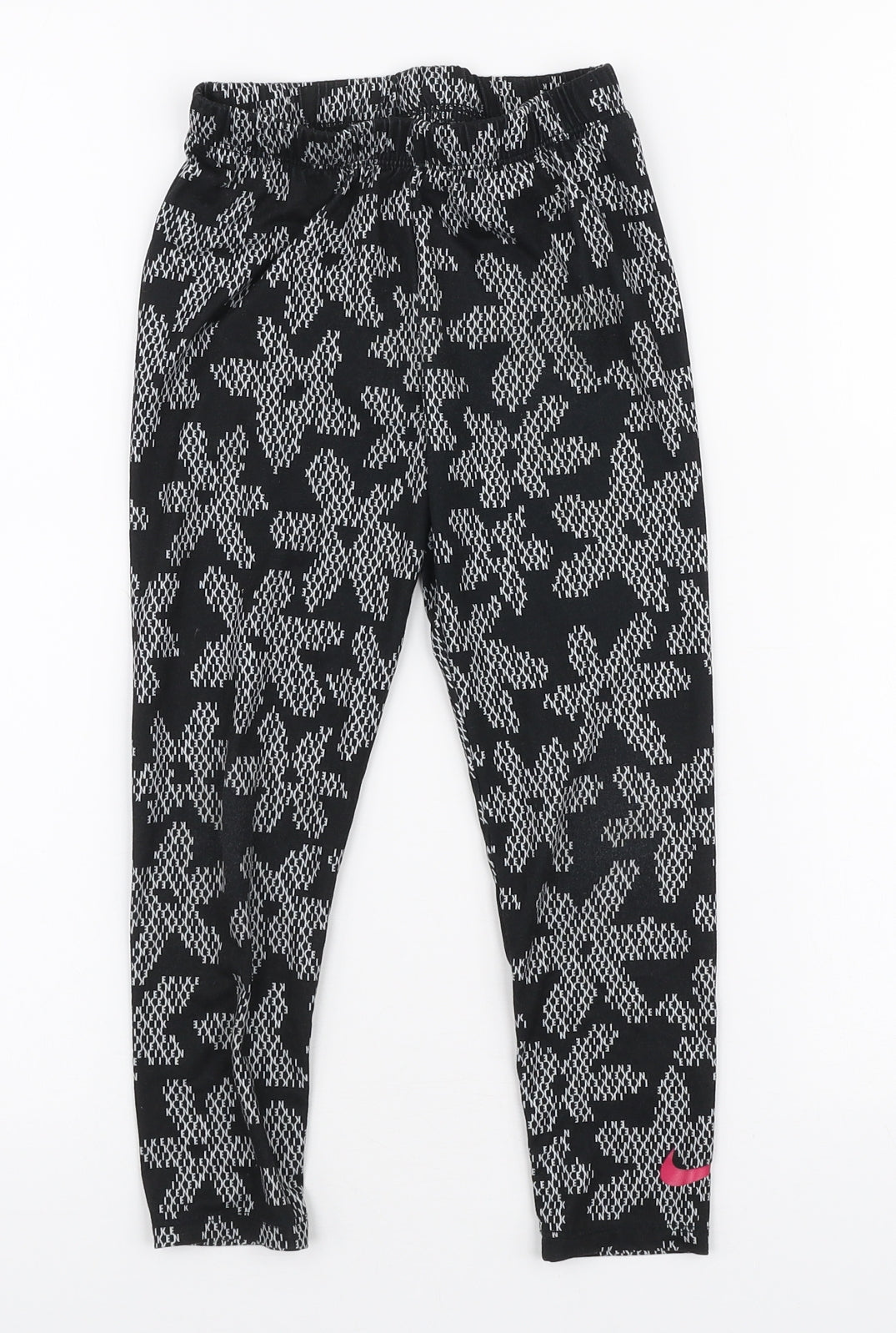 Nike Girls Black  Polyester Jogger Trousers Size 6 Years  Slim Pullover - Leggings