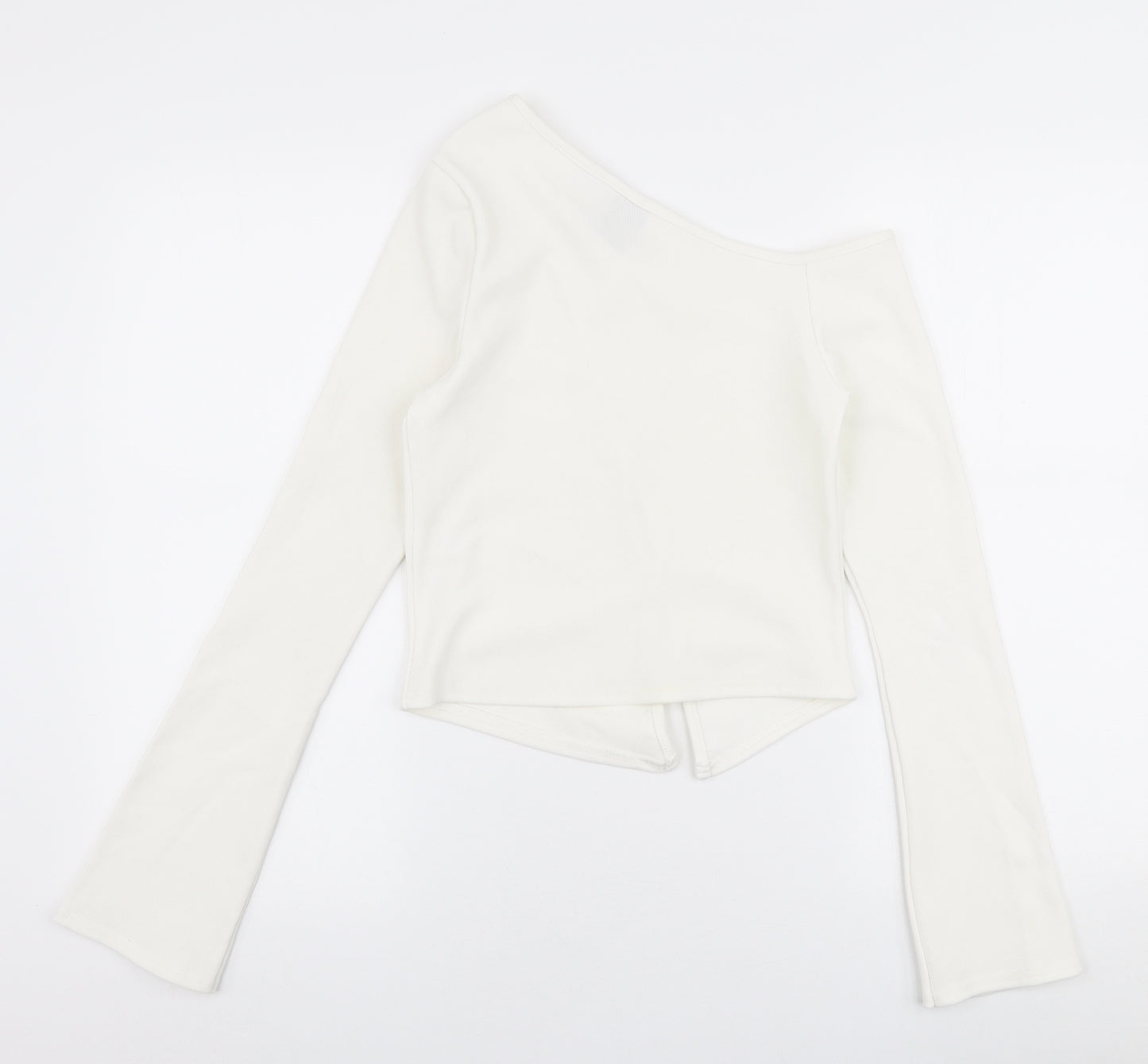 COLLUSION Womens Ivory  Polyester Basic Blouse Size 12 One Shoulder