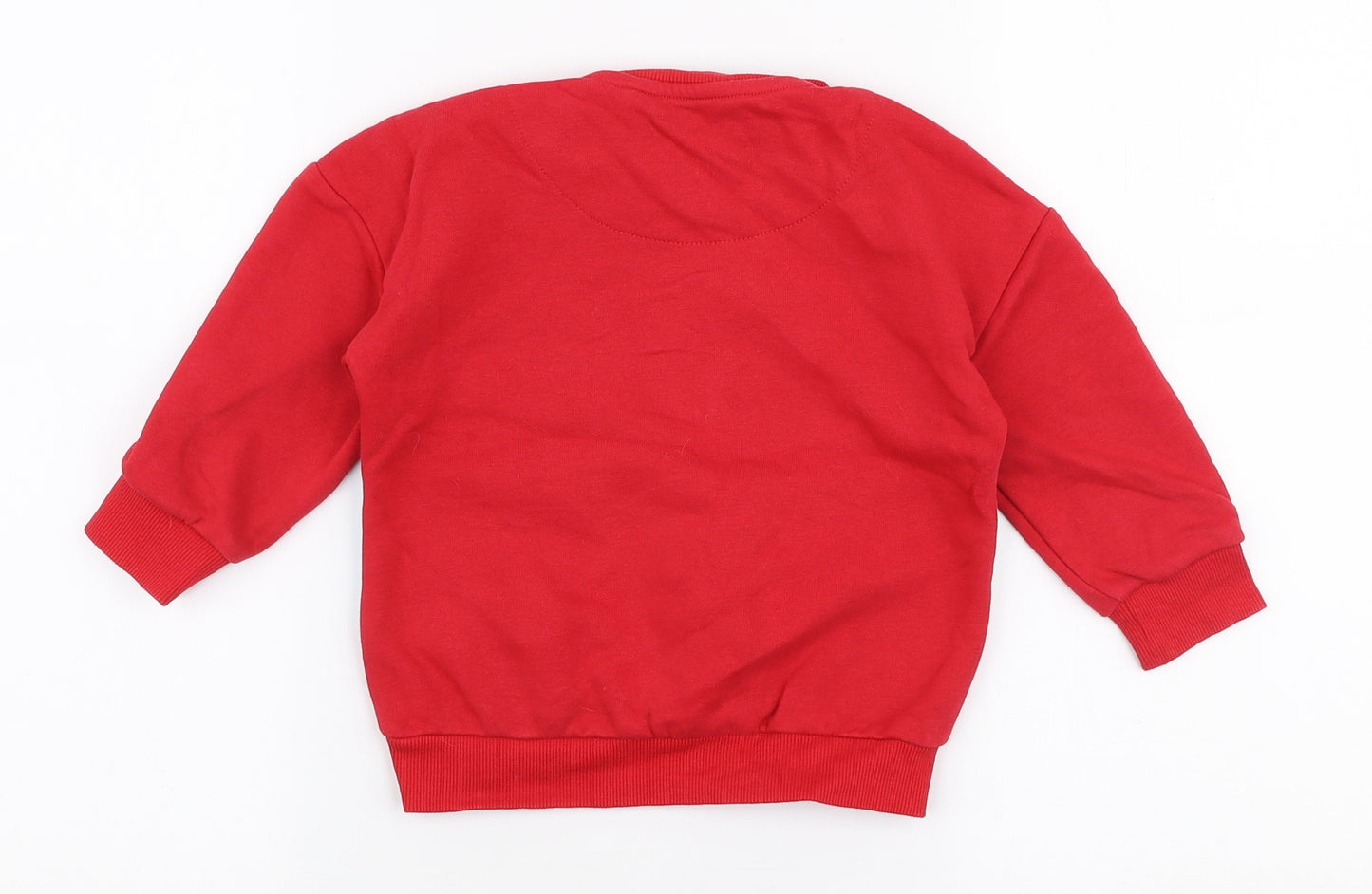 F&F Boys Red  Cotton Pullover Sweatshirt Size 2-3 Years  Pullover - Dinosaur Christmas