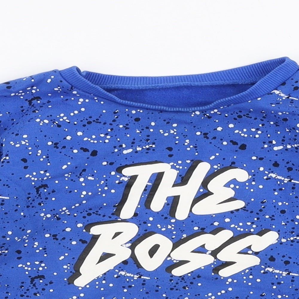 Dunnes Stores Boys Blue  Cotton Pullover Sweatshirt Size 3-4 Years  Pullover - The boss