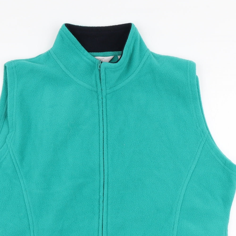 Edinburgh Woolen Mill  Womens Green   Gilet Coat Size L  Zip