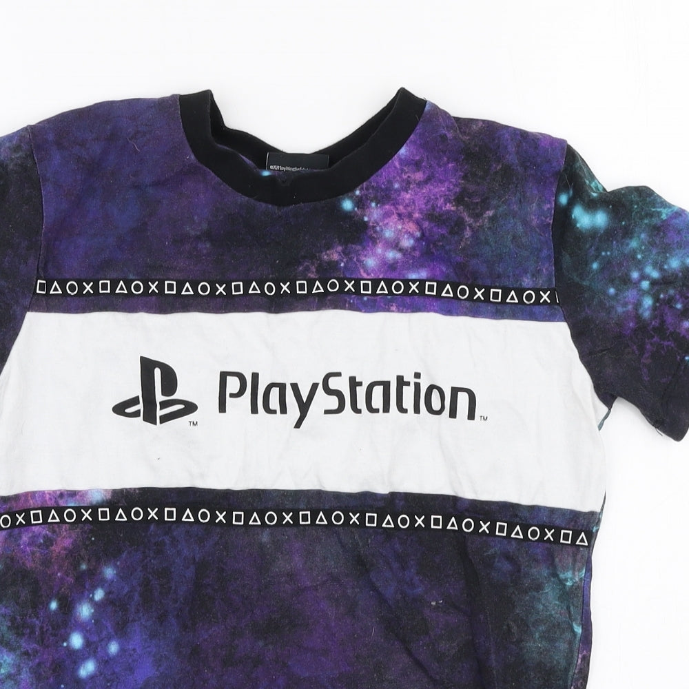 NEXT Boys Purple  Cotton Jersey T-Shirt Size 10 Years Round Neck Pullover - Playstation