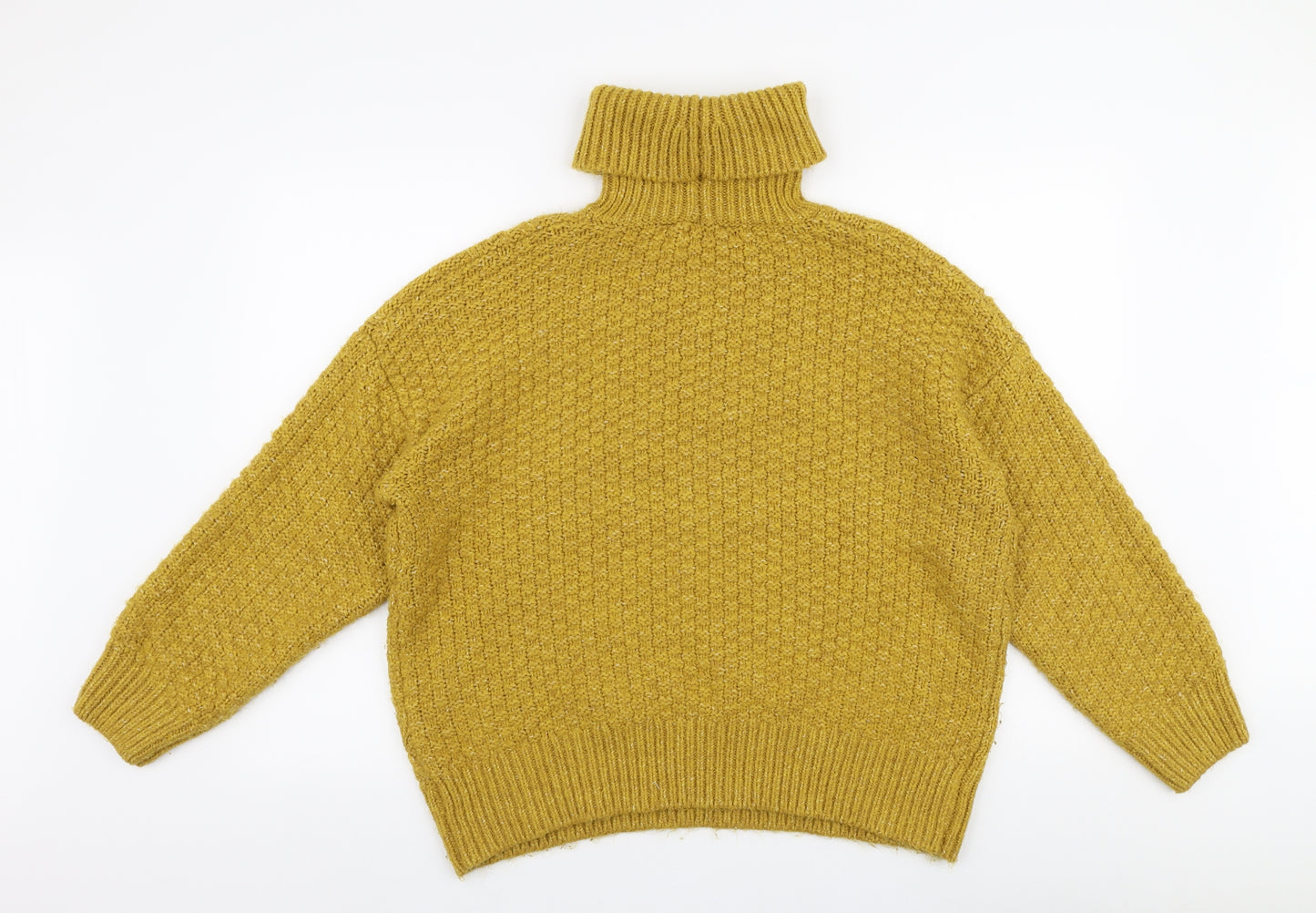 F&F Womens Yellow Roll Neck  Acrylic Pullover Jumper Size 18
