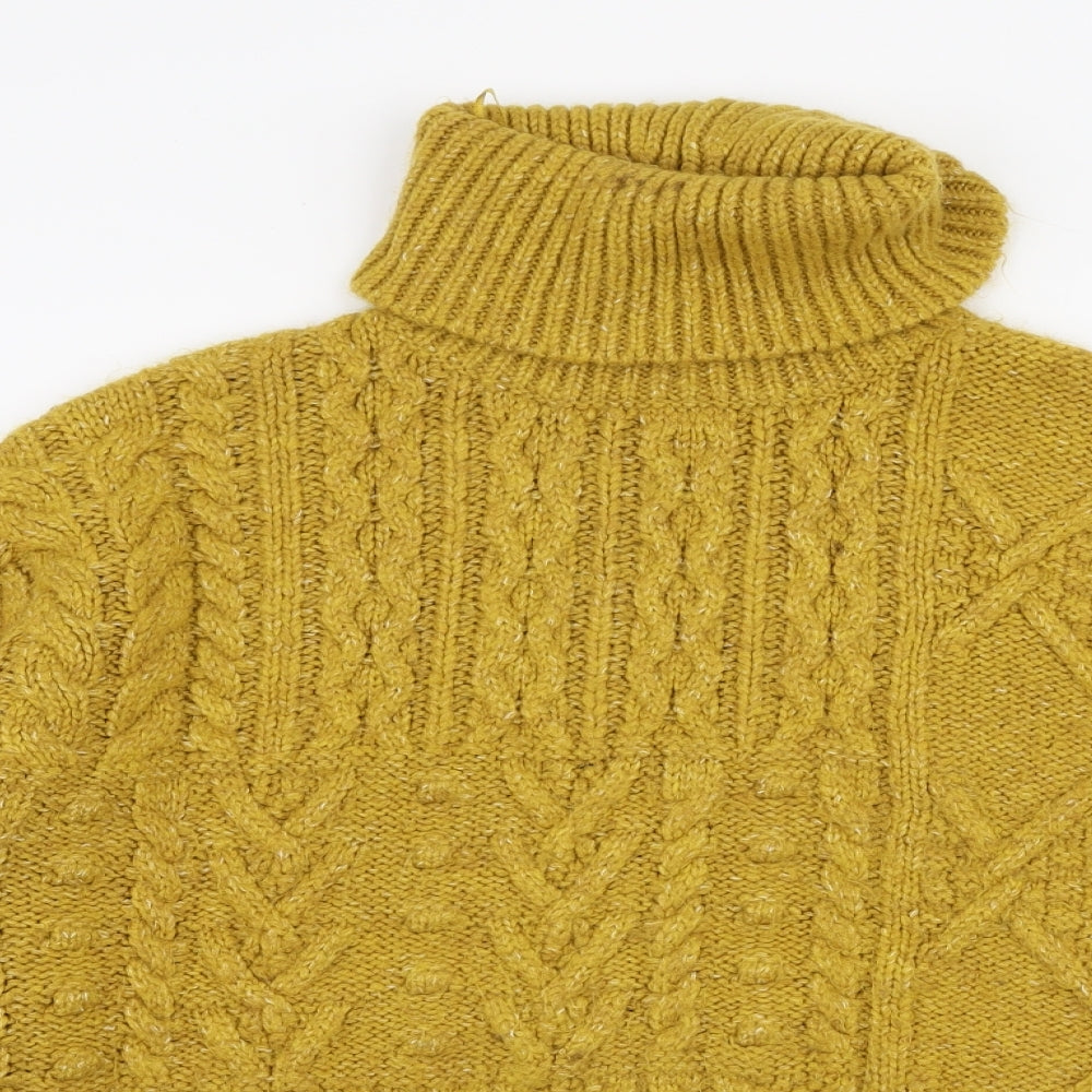 F&F Womens Yellow Roll Neck  Acrylic Pullover Jumper Size 18