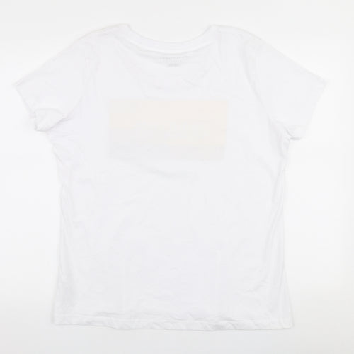 Einstein Newton Womens White  100% Cotton Jersey T-Shirt Size 2XL Round Neck - Beauty has no skin tone