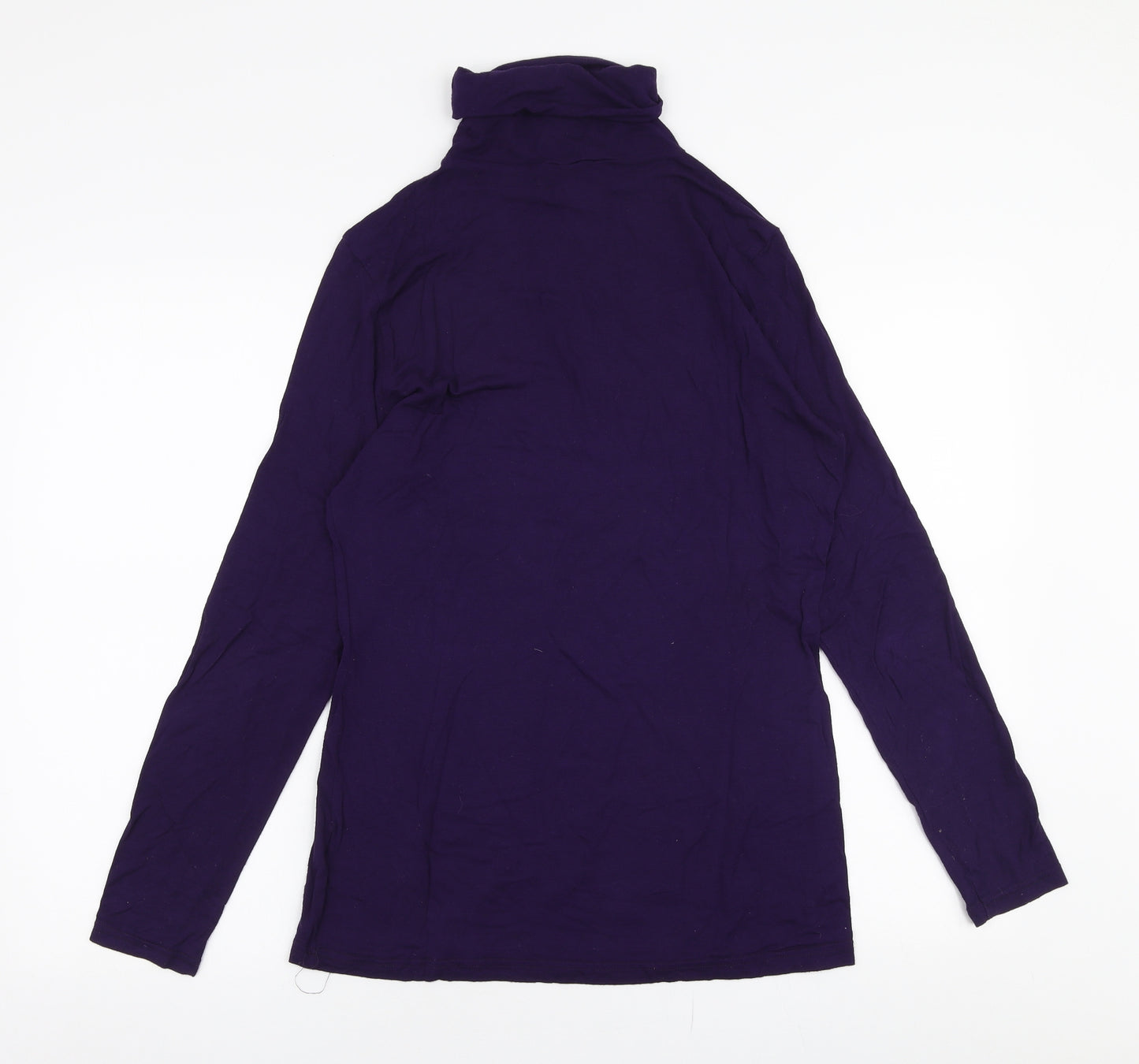 H&M Womens Purple  Viscose Jersey T-Shirt Size M Roll Neck