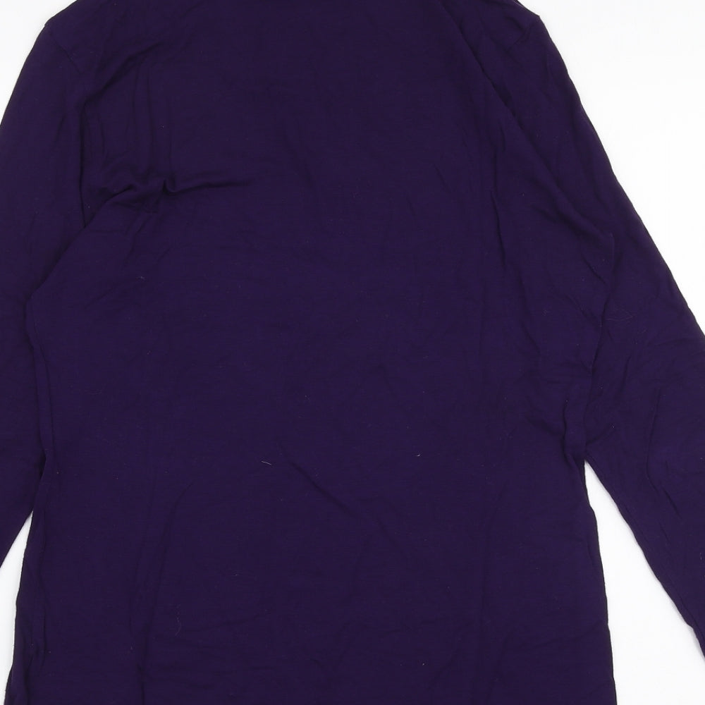 H&M Womens Purple  Viscose Jersey T-Shirt Size M Roll Neck