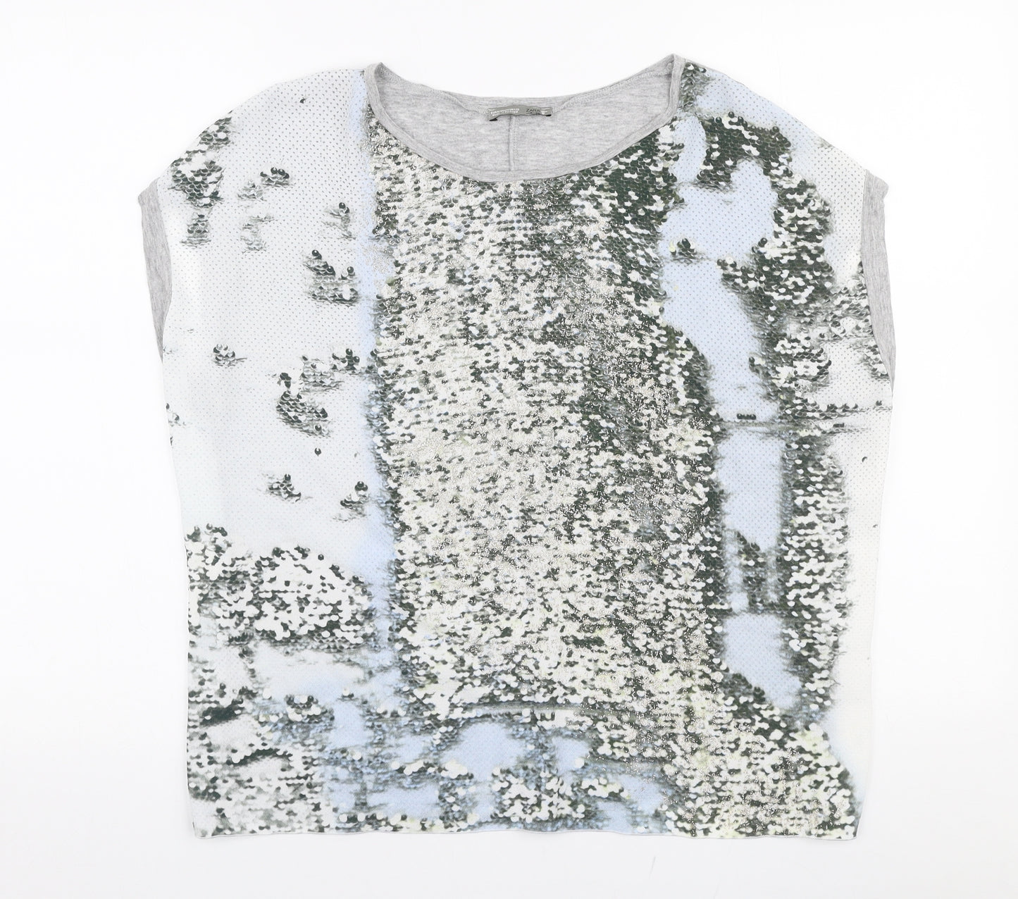 Zara Womens Multicoloured Floral Polyester Basic Blouse Size M Round Neck