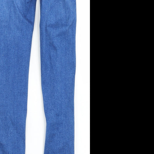 New Look Girls Blue  Cotton Skinny Jeans Size 9 Months  Regular Button - Distressed