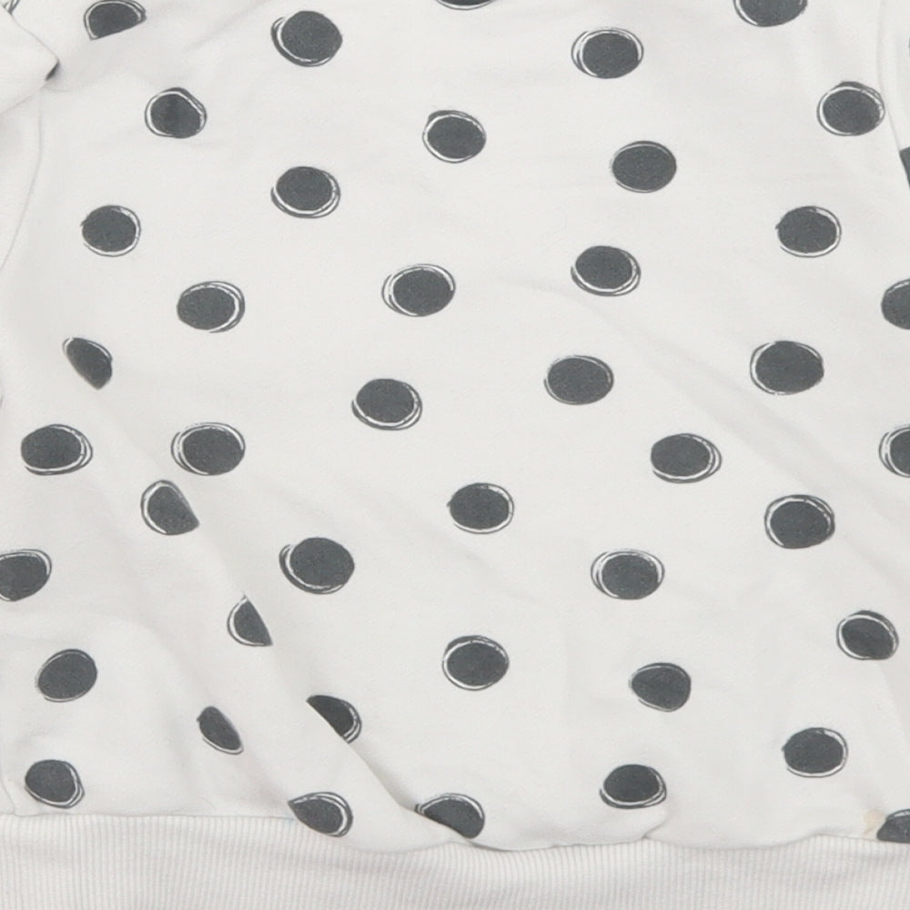 F&F Girls White Polka Dot Cotton Pullover Sweatshirt Size 4-5 Years   - Minnie Mouse