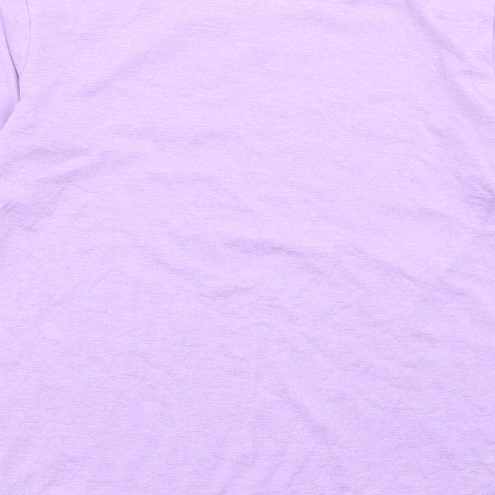 Dunnes Stores Girls Purple  Polyester Basic T-Shirt Size 7-8 Years Round Neck