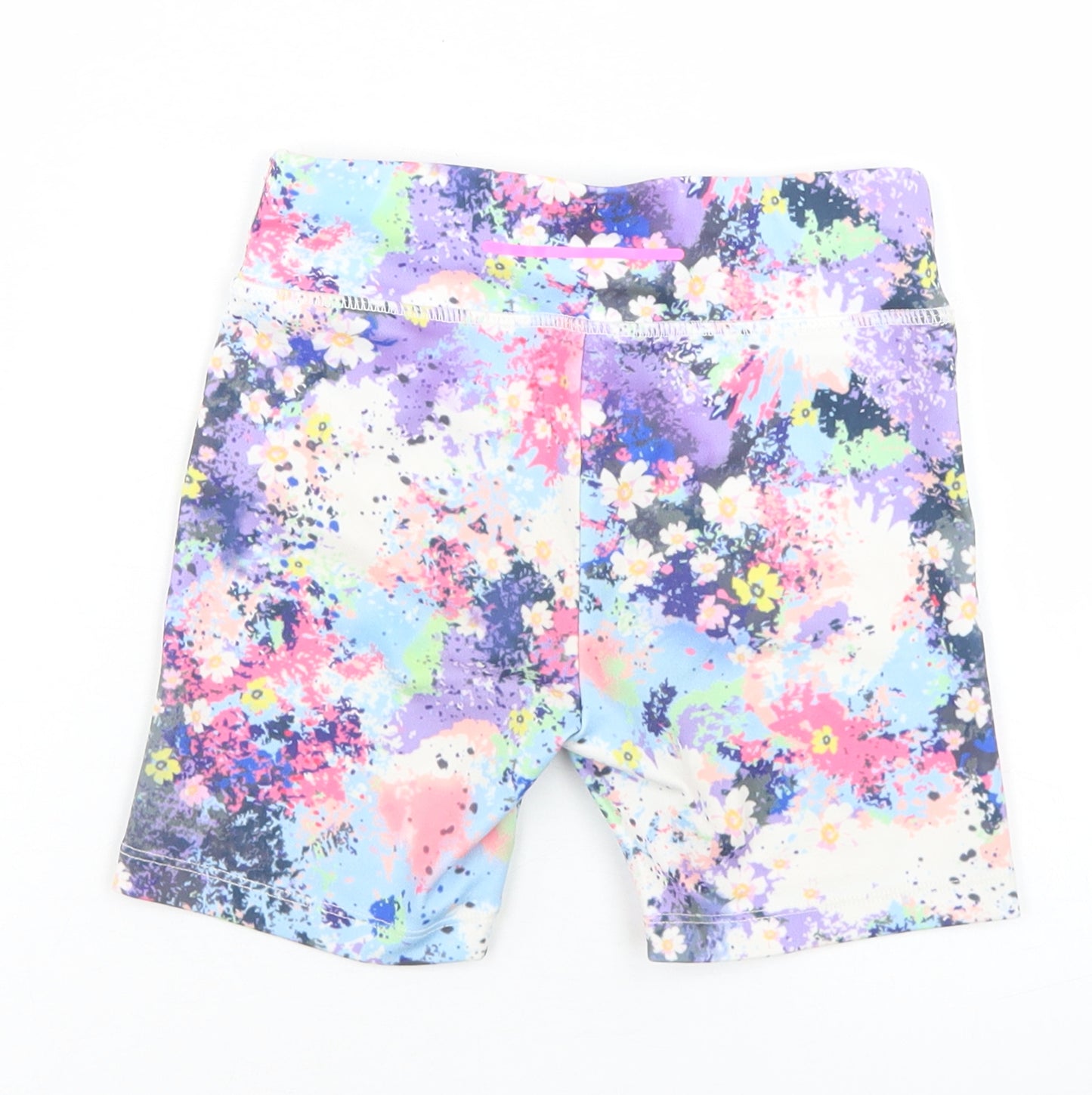 Leigh Tucker Girls Multicoloured Floral Polyester Biker Shorts Size 6-7 Years  Regular