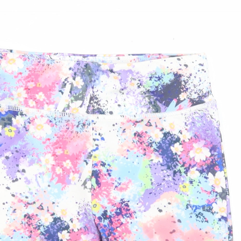 Leigh Tucker Girls Multicoloured Floral Polyester Biker Shorts Size 6-7 Years  Regular