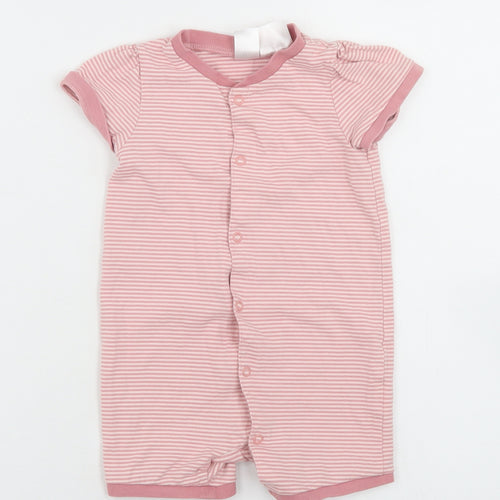 H&M Girls Pink Striped Cotton Romper One-Piece Size 6-9 Months  Snap