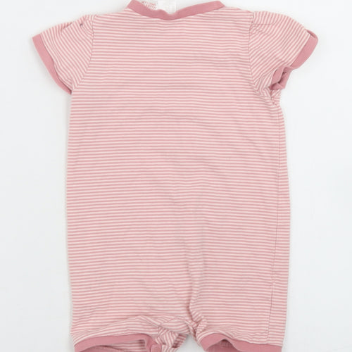 H&M Girls Pink Striped Cotton Romper One-Piece Size 6-9 Months  Snap