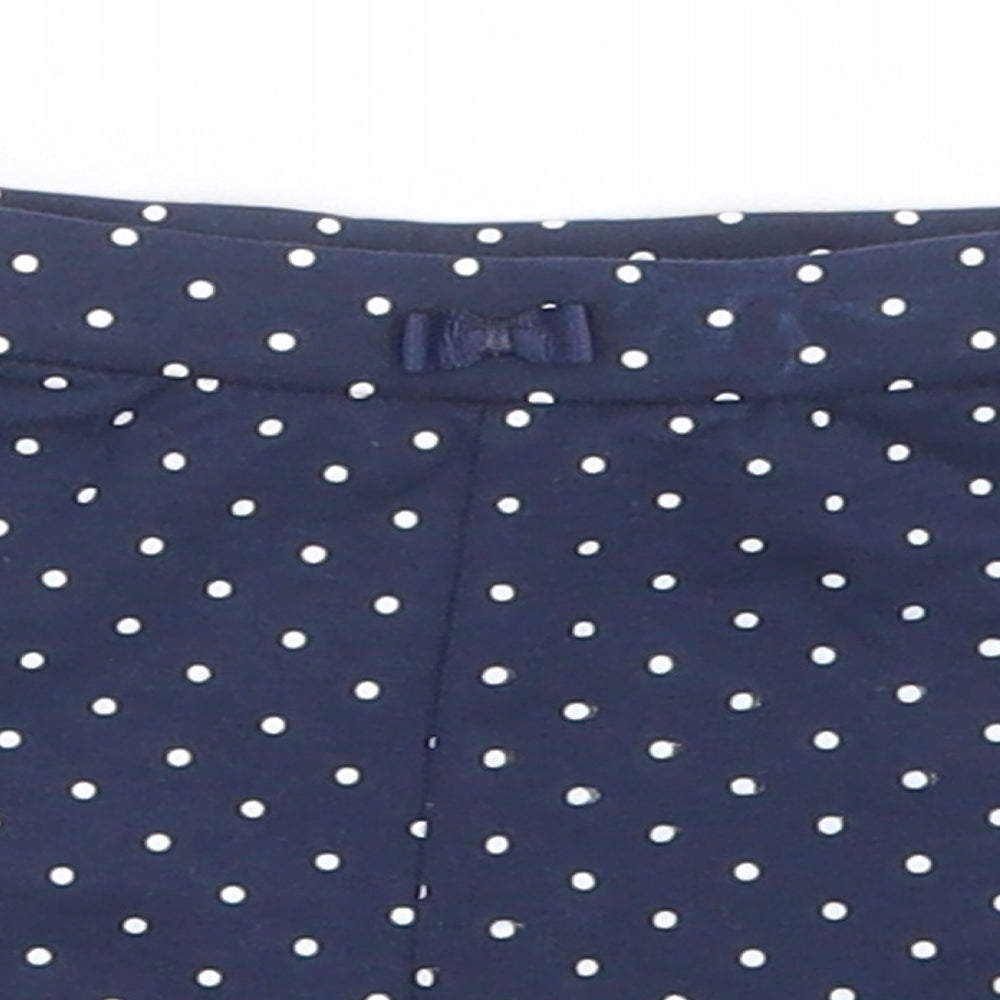 Preworn Girls Blue Polka Dot Cotton Cropped Trousers Size 12-18 Months