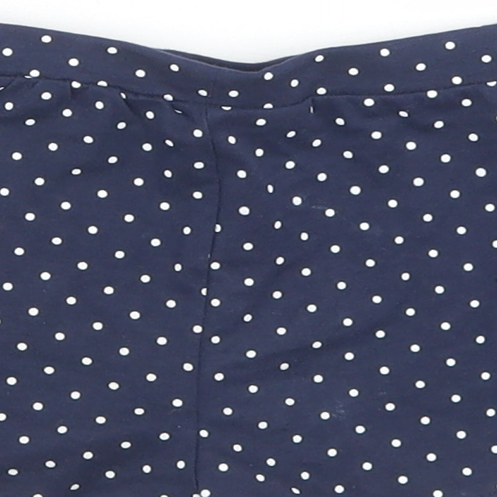 Preworn Girls Blue Polka Dot Cotton Cropped Trousers Size 12-18 Months
